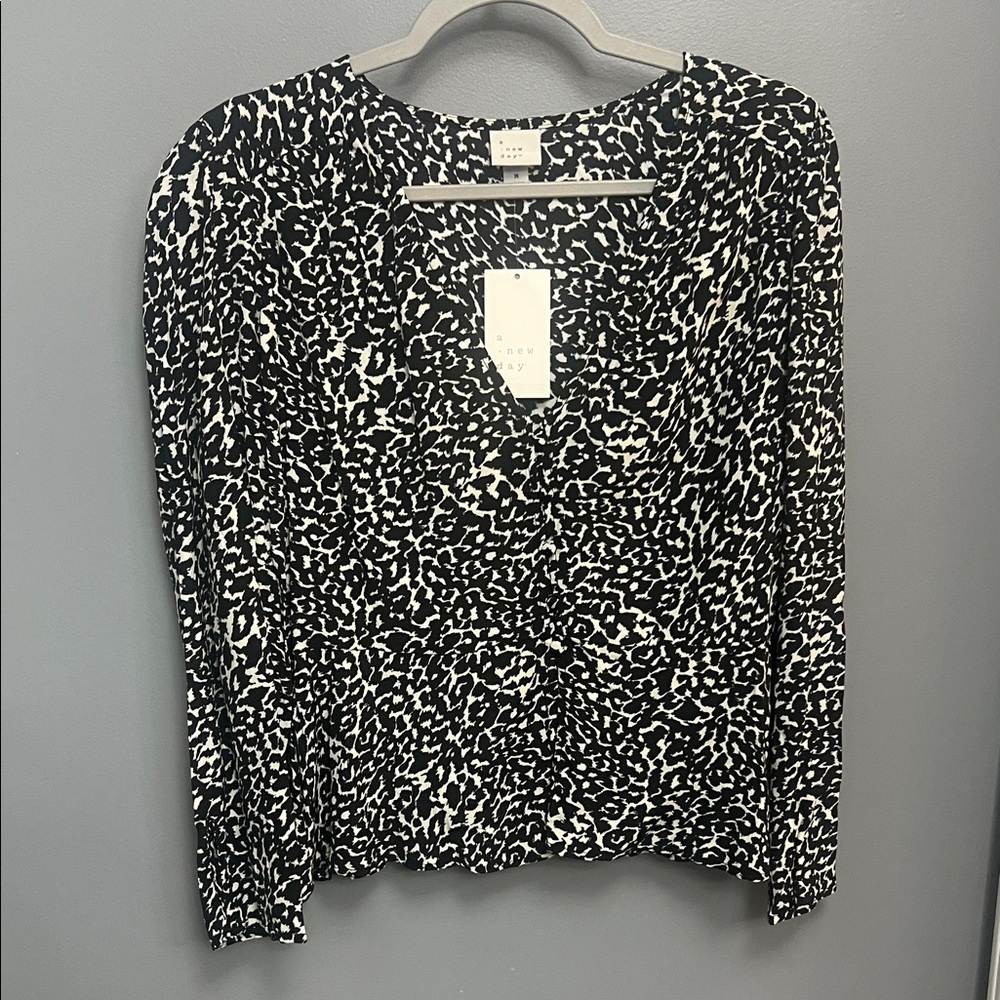 A New Day Monochrome Patterned Blouse